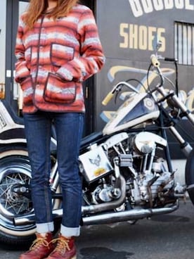 「アイテム（ノーカラージャケット、オレンジ系）」を使った、wolfpack_mayuさん（メンズ・160cm）の秋コーディネート