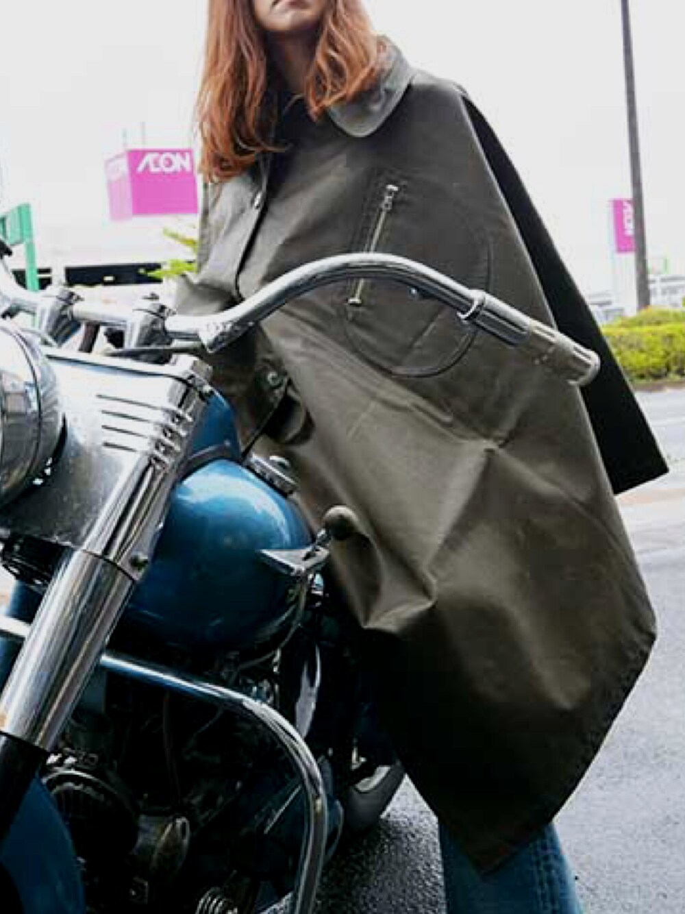 「アメカジ、カッパ、オイルドジャケット、vintage」｜「JELADOのアイテム（ポンチョ、グリーン系）」を使った、wolfpack_mayuさん（メンズ・160cm）の冬コーディネートの1枚目の写真