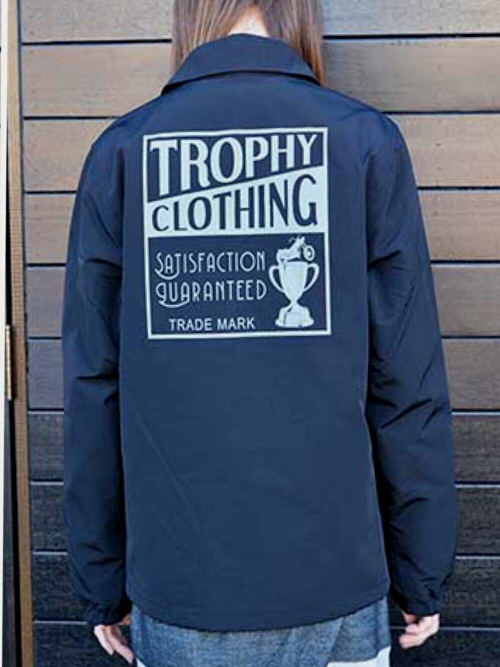 「コーチジャケット、アメカジ、ワーク、ブラック」｜「TROPHY CLOTHINGのアイテム（ナイロンジャケット、ブラック系）」を使った、wolfpack_mayuさん（メンズ・160cm）の冬コーディネートの1枚目の写真