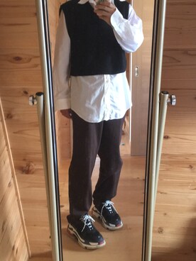 「DRIES VAN NOTEN（ドリスヴァンノッテン）のアイテム（チノパンツ）」を使った、totoさん（メンズ・172cm）の秋コーディネート