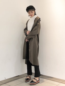 「JEANASIS（ジーナシス）のアイテム（シャツワンピース）」を使った、フィーさん（レディース・164cm）の冬コーディネート