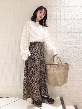 「JEANASIS（ジーナシス）のアイテム（ローファー）」を使った、フィーさん（レディース・164cm）の春コーディネート