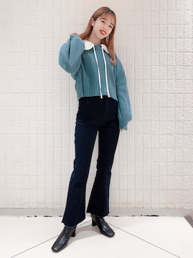 「blue」｜「アイテム（ブーツ）」を使った、フィーさん（レディース・164cm）の春コーディネート
