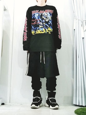 「RickOwens×adidas」｜「アイテム（アクセサリー）」を使った、アールさん（メンズ・172cm）の冬コーディネート