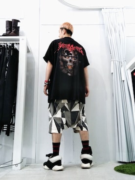「RickOwens×adidas」｜「アイテム（アクセサリー）」を使った、アールさん（メンズ・172cm）の夏コーディネート