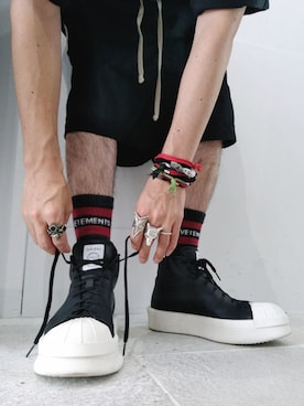 「RickOwens×adidas」｜「アイテム（アクセサリー）」を使った、アールさん（メンズ・172cm）の夏コーディネート