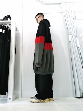 「doublet（ダブレット）のアイテム（ニット/セーター）」を使った、アールさん（メンズ・172cm）の冬コーディネート