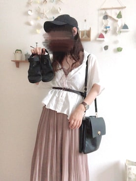 「nice claup」｜「アイテム（帽子）」を使った、mamu🐾さん（レディース・147cm）の夏コーディネート