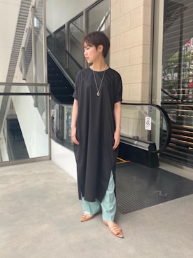 「ASTRAET（アストラット）のアイテム（ワンピース/ドレス）」を使った、前川由樹さん（レディース・161cm）の夏コーディネート