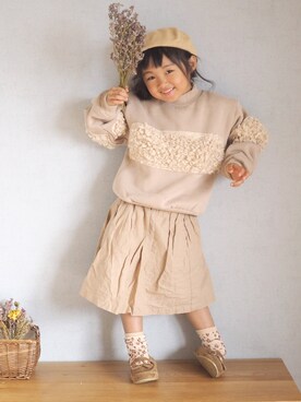 「おんなのこコーデ」｜「アイテム（モカシン/デッキシューズ）」を使った、ゆ＆りさん（キッズ・110cm）の秋コーディネート