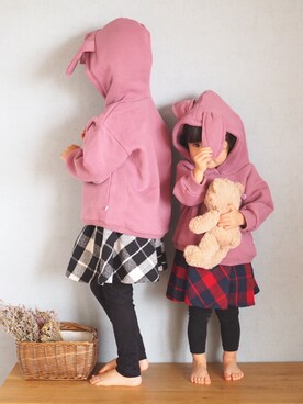 「うさ耳」｜「アイテム（トップス）」を使った、ゆ＆りさん（キッズ・110cm）の冬コーディネート