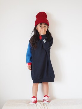 「allolun.（オールオルン）のアイテム（ワンピース/ドレス）」を使った、ゆ＆りさん（キッズ・110cm）の秋コーディネート
