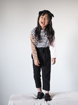 「ミッキー帽子」｜ゆ＆りさん（キッズ・110cm）の冬コーディネート