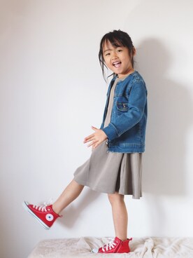 「MAKE YOUR DAY（メイクユアデイ）のアイテム（ジャケット/アウター）」を使った、ゆ＆りさん（キッズ・110cm）の冬コーディネート