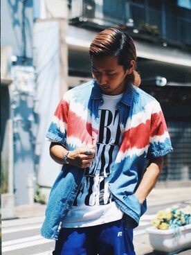 「Wiz&Witch（ウィズアンドウィッチ）のアイテム」を使った、ぎさん（メンズ・170cm）の夏コーディネート