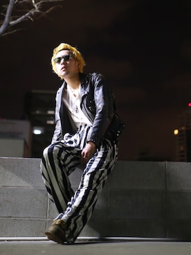 「アイテム（ライダースジャケット）」を使った、ぎ LABREA STAFFさん（メンズ・170cm・20代）の春コーディネート