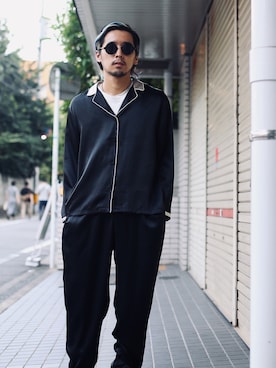 「長袖シャツ」｜ぎ LABREA STAFFさん（メンズ・170cm・20代）の夏コーディネート