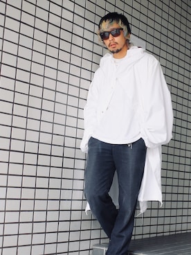 「スラックスパンツ」｜「アイテム（ミリタリージャケット）」を使った、ぎさん（メンズ・170cm）の秋コーディネート