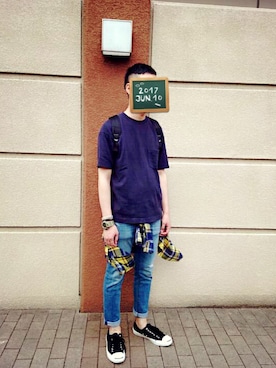 「CONVERSE（コンバース）のCONVERSE コンバース ジャック パーセル / JACK PURCEL（スニーカー）」を使った、ひげおさん（メンズ・178cm）の夏コーディネート