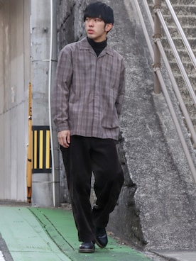 「UNIQLO（ユニクロ）のワイドフィットテーパードコーデュロイパンツ セットアップ可能（その他パンツ）」を使った、たあさん（メンズ・178cm）の冬コーディネート