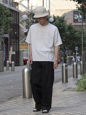 「レザーサンダル」｜「アイテム（財布/小物）」を使った、たあさん（メンズ・178cm）の夏コーディネート
