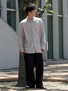 「レザーサンダル」｜「アイテム（財布/小物）」を使った、たあさん（メンズ・178cm）の夏コーディネート