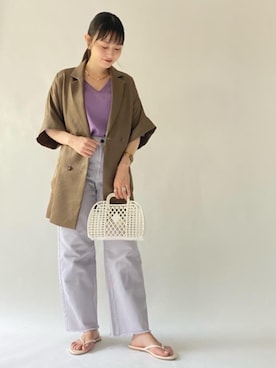 「遊び心のあるJacket Style」｜「アイテム（その他アウター）」を使った、Miyukiさん（レディース・158cm）の春コーディネート
