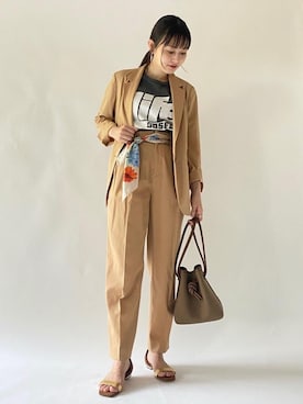 「Easy Set Up」｜「アイテム（財布/小物）」を使った、Miyukiさん（レディース・158cm）の春コーディネート