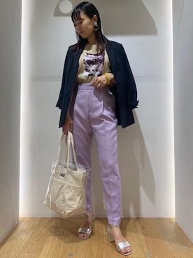 「遊び心のあるJacket Style」｜「アイテム（アクセサリー）」を使った、Miyukiさん（レディース・158cm）の春コーディネート