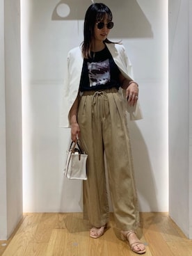 「Easy Set Up」｜「アイテム（ジャケット/アウター）」を使った、Miyukiさん（レディース・158cm）の春コーディネート
