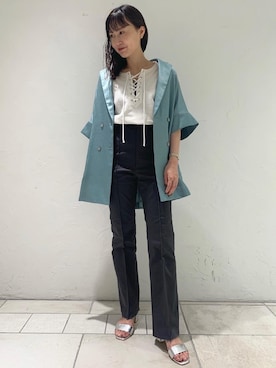 「遊び心のあるJacket Style」｜「アイテム（その他アウター）」を使った、Miyukiさん（レディース・158cm）の夏コーディネート