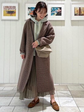 「一押しのアウタースタイル」｜「アイテム（チェスターコート）」を使った、Miyukiさん（レディース・158cm）の冬コーディネート