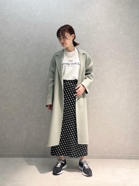 「Tシャツ/カットソー」｜「アイテム（チェスターコート）」を使った、Miyukiさん（レディース・158cm）の秋コーディネート