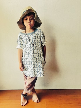 「ues」｜Tsumugiさん（キッズ・110cm）の夏コーディネート
