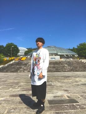 「JUNYA WATANABE MAN（ジュンヤワタナベマン）のアイテム（アクセサリー）」を使った、ソーヤさん（メンズ・165cm）の夏コーディネート