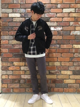 河内聡志さん(メンズ・169cm)の冬コーディネート