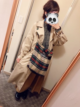 「大阪」｜「アイテム（トレンチコート）」を使った、お豆さん（レディース・168cm）の冬コーディネート