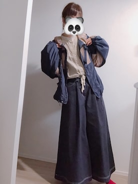 「one after another NICE CLAUP（ワンアフターアナザーナイスクラップ）のアイテム（ブルゾン）」を使った、お豆さん（レディース・168cm）の春コーディネート