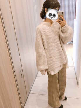 「COMME CA DU MODE（コムサデモード）のアイテム（パンツ）」を使った、お豆さん（レディース・168cm）の冬コーディネート
