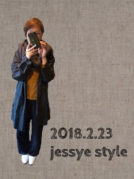 「タートル」｜「アイテム（その他アウター）」を使った、ジェシーさん（レディース・170cm）の冬コーディネート