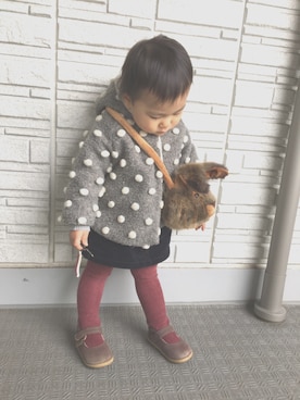 「ZARA（ザラ）のアイテム（その他アウター）」を使った、eieieiさん（キッズ・80cm）の冬コーディネート