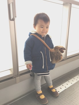 「WILD&SOFT（ワイルド&ソフト）のアイテム」を使った、eieieiさん（キッズ・80cm）の冬コーディネート