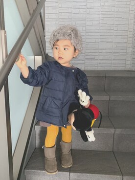 「green label relaxing（グリーンレーベルリラクシング）のアイテム（ブルゾン）」を使った、eieieiさん（キッズ・80cm）の冬コーディネート