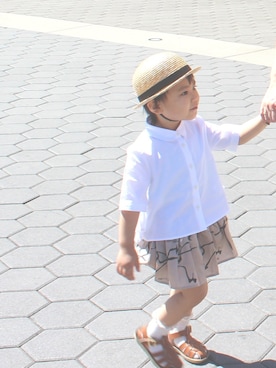 「こども ビームス（コドモビームス）のアイテム（スカート）」を使った、eieieiさん（キッズ・90cm）の夏コーディネート