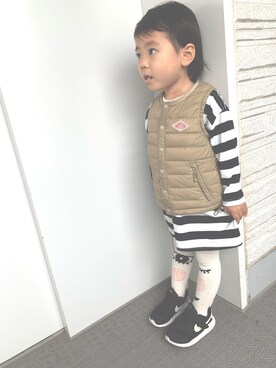 「アイテム（タイツ/ストッキング）」を使った、eieieiさん（キッズ・90cm）の秋コーディネート