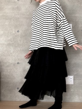 「note et silence （ノートエシロンス）のアイテム（トップス）」を使った、ferisiaさん（レディース・153cm）の秋コーディネート