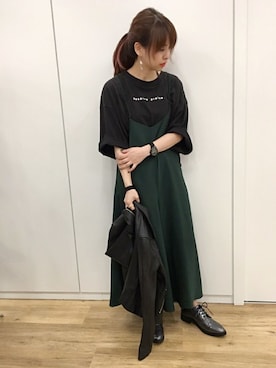 「JEANASIS（ジーナシス）のアイテム（ライダースジャケット）」を使った、JEANASIS　WEB　chanさん（レディース・152cm）の夏コーディネート