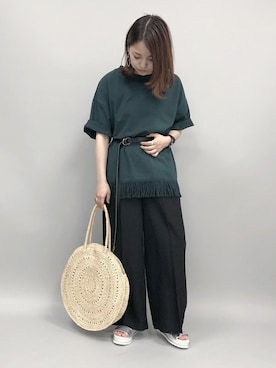 「JEANASIS（ジーナシス）のアイテム（かごバッグ）」を使った、JEANASIS　WEB　chanさん（レディース・152cm）の春コーディネート