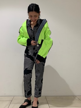 「DIESEL（ディーゼル）のアイテム（オールインワン・サロペット）」を使った、hatasayakaさん（レディース・160cm）の夏コーディネート