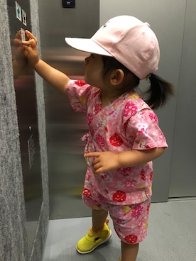 「お祭り」｜「アイテム（オールインワン・サロペット）」を使った、hiiinyanさん（キッズ・80cm）の夏コーディネート